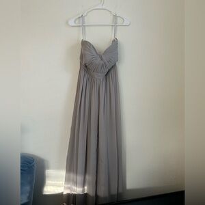 Jenny Yoo Collection Sage Green Gray Strapless Bridesmaid Event Gown Size 8